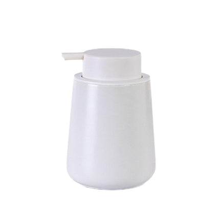 400ML Ceramic Stoneware Soap Dispenser Modern Design Lotion Pump Manual Bathroom - White.