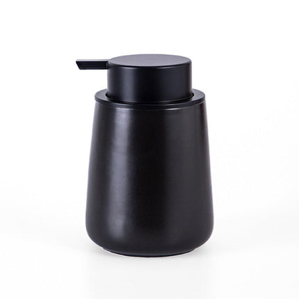 400ML Ceramic Stoneware Soap Dispenser Modern Design Lotion Pump Manual Bathroom - White.