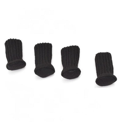 24Pcs Knitted Table Chair Leg Socks Sleeve Floor Protector Furniture Feet Covers - Brown.