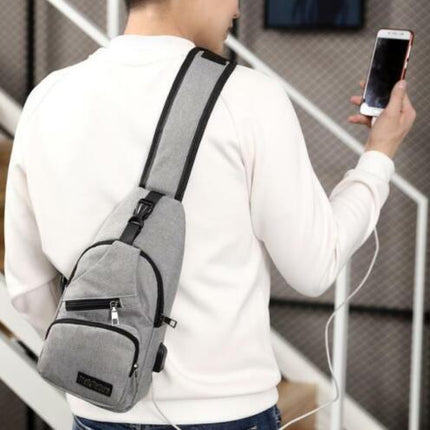 Durable Mens Chest Bag Shoulder Backpack Man Sling Cross Body Satchel Travel Bag - Blue.