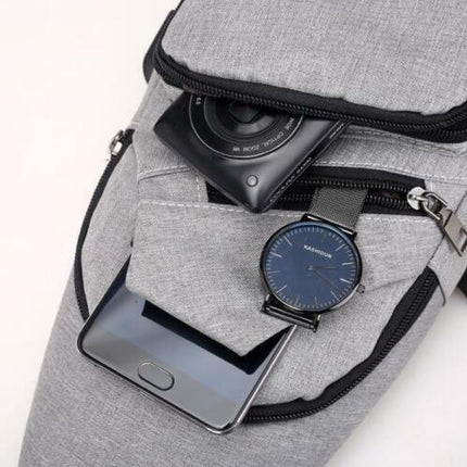 Durable Mens Chest Bag Shoulder Backpack Man Sling Cross Body Satchel Travel Bag - Blue.