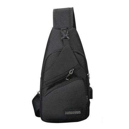 Durable Mens Chest Bag Shoulder Backpack Man Sling Cross Body Satchel Travel Bag - Blue.