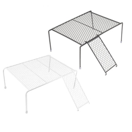 Metal Iron Chicken Feeding Ladder Grid Shelving Landscaping Platform Supplies - White-L.