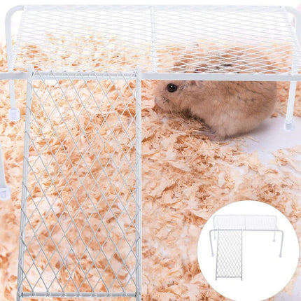 Metal Iron Chicken Feeding Ladder Grid Shelving Landscaping Platform Supplies - White-L.