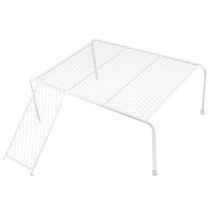 Metal Iron Chicken Feeding Ladder Grid Shelving Landscaping Platform Supplies - White-L.