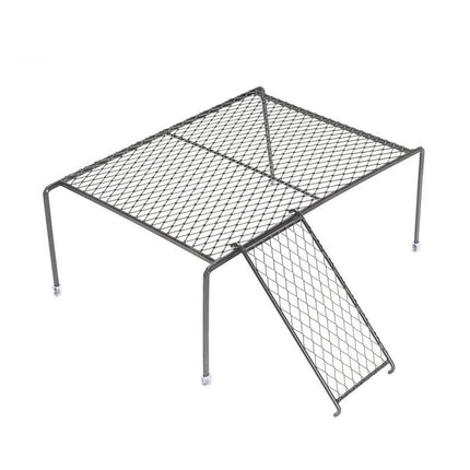 Metal Iron Chicken Feeding Ladder Grid Shelving Landscaping Platform Supplies - White-S.