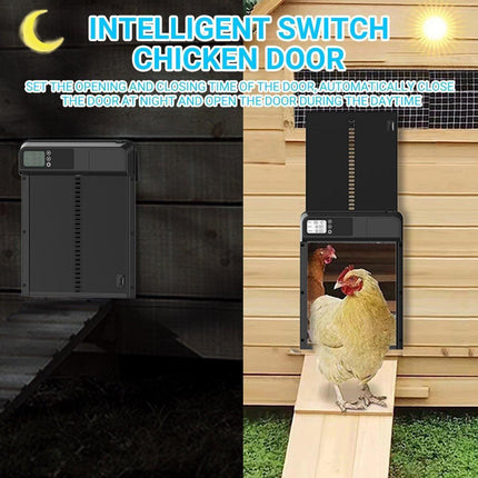 Automatic Induction Electric Stainless Steel Coop Door Intelligent Timer Control.