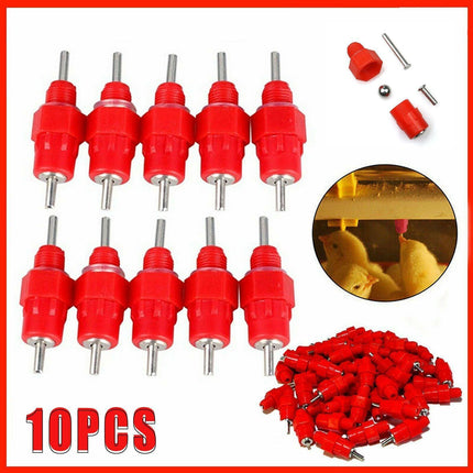 10 PCS Automatic Nipple Water Valves for Poultry and Duck Feeding.
