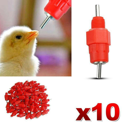 10 PCS Automatic Nipple Water Valves for Poultry and Duck Feeding.