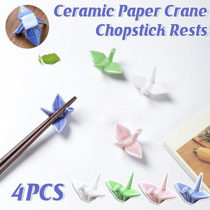 4pcs Ceramic Chopsticks Stand Set Decorative Ornaments for Home and Kitchen.