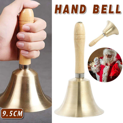 Wooden Handle Hand Bells Christmas Pet Bells Classroom Call Rattles Party Bell.