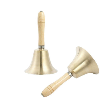 Wooden Handle Hand Bells Christmas Pet Bells Classroom Call Rattles Party Bell.