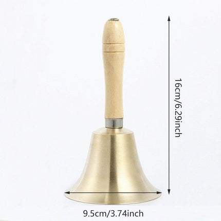 Wooden Handle Hand Bells Christmas Pet Bells Classroom Call Rattles Party Bell.