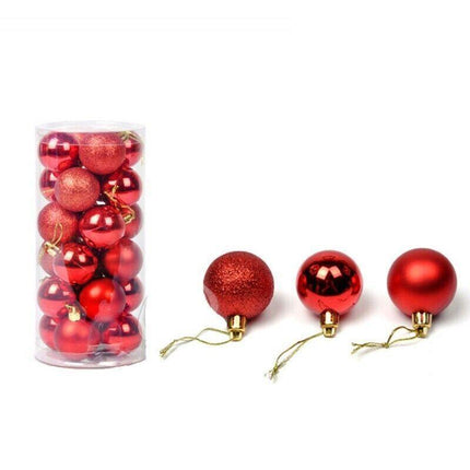 24Pcs/Pack Christmas Tree Xmas Balls Decorations Baubles Party Wedding Ornament - Fruit Green.