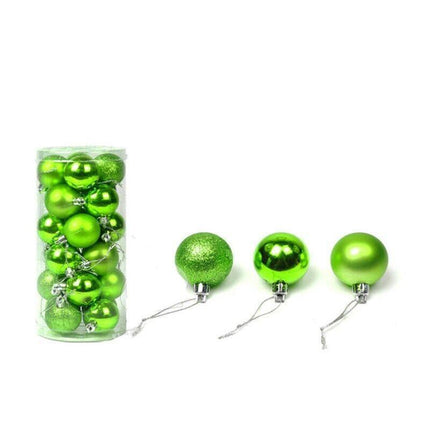 24Pcs/Pack Christmas Tree Xmas Balls Decorations Baubles Party Wedding Ornament - Fruit Green.