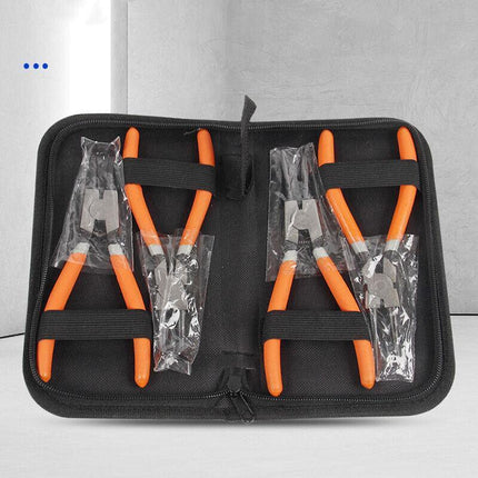 4 Pcs 7inch Circlip Plier Snap Ring Pliers Heavy Duty External Internal With Pouch.