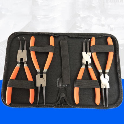4 Pcs 7inch Circlip Plier Snap Ring Pliers Heavy Duty External Internal With Pouch.