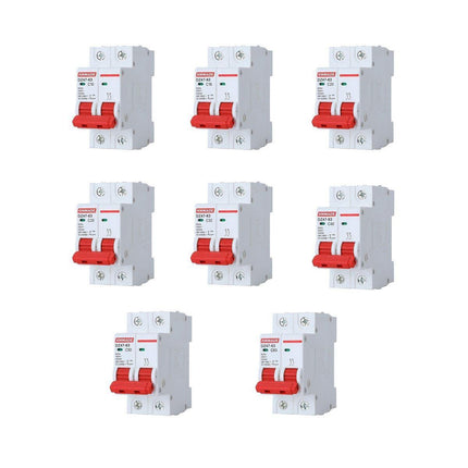 AC Circuit Breaker Solar 220-380V 2Pole Double MCB Mini 10-63 Amp - 16A.