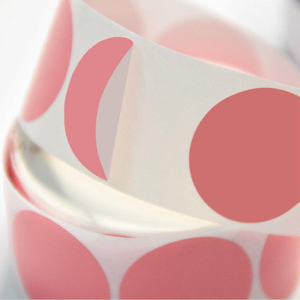 8 Rolls Colored Polka Dot Labels Round Seal Stickers Marking Round Sticker Set - White.