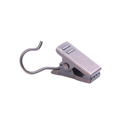 50PCS Stainless Steel Curtain Clip Hooks Strong Load-bearing Shower Accessories - Silver White.