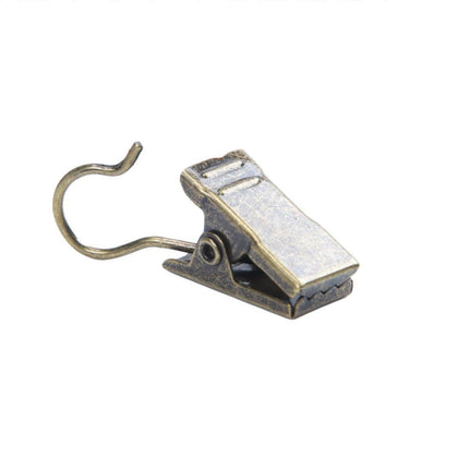 50PCS Stainless Steel Curtain Clip Hooks Strong Load-bearing Shower Accessories - Silver White.