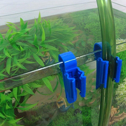 2/4/6PCS Aquarium Fish Tank Filtration Clip Water Tube Hose Clamp Holder Set - Black-2PCS.