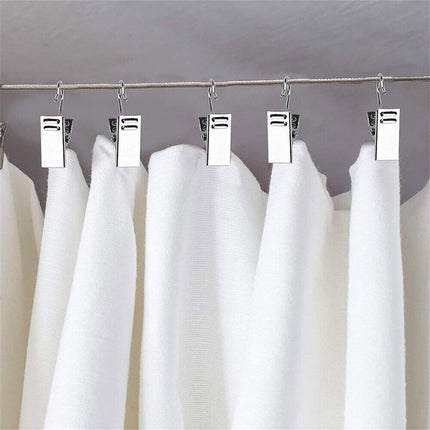 50PCS Stainless Steel Curtain Clip Hooks Strong Load-bearing Shower Accessories - Copper.