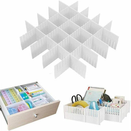 24X Adjustable Clapboard Drawer Cabinet Divider Partition Diy Storage Organiser.