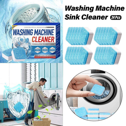 24PCS Washing Machine Cleaner Tablets Disinfectant Effervescent Stain Remover.