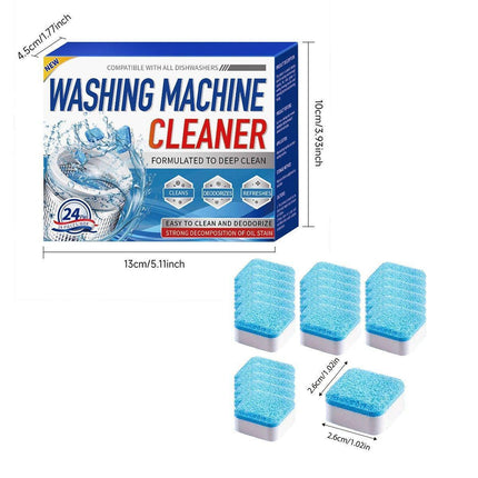 24PCS Washing Machine Cleaner Tablets Disinfectant Effervescent Stain Remover.