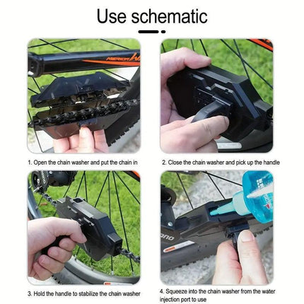 Bicycle Chain Wash Box Multifunctional Cleaner Maintenance Tool Bike Chain Care.