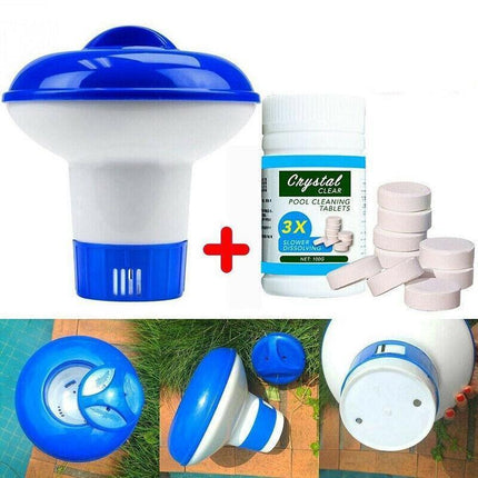 Pool Cleaning Tablets or Dispenser Floating Chlorine Hot Tub Chemical Cleaner - Only Tablets.