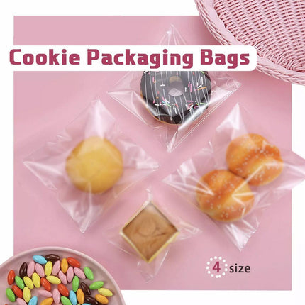 100X Translucent Plastic Candy Packaging Bags Self Adhesive Cookie Biscuit Bags - 8*10.