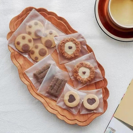 100X Translucent Plastic Candy Packaging Bags Self Adhesive Cookie Biscuit Bags - 8*10.