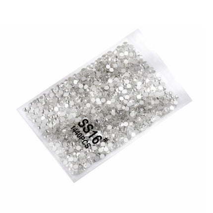 1440Pcs Glitter Rhinestones Crystal Flat Clear Bottom Glass Nail Art Nail Drill - Clear Crystal-SS12.
