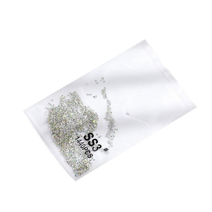 1440Pcs Glitter Rhinestones Crystal Flat Clear Bottom Glass Nail Art Nail Drill - Clear Crystal-SS12.