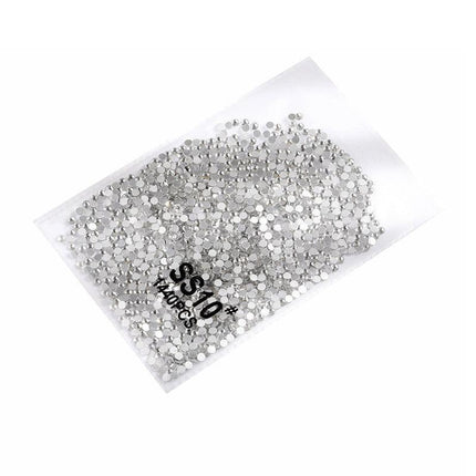 1440Pcs Glitter Rhinestones Crystal Flat Clear Bottom Glass Nail Art Nail Drill - Clear Crystal SS3.