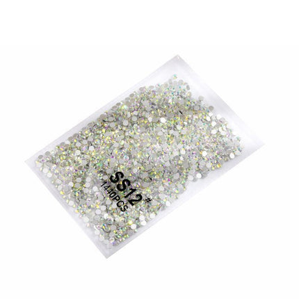 1440Pcs Glitter Rhinestones Crystal Flat Clear Bottom Glass Nail Art Nail Drill - Clear Crystal SS3.