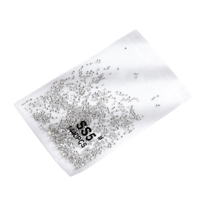 1440Pcs Glitter Rhinestones Crystal Flat Clear Bottom Glass Nail Art Nail Drill - Clear Crystal SS10.