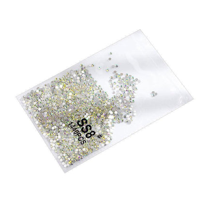 1440Pcs Glitter Rhinestones Crystal Flat Clear Bottom Glass Nail Art Nail Drill - Clear Crystal SS10.
