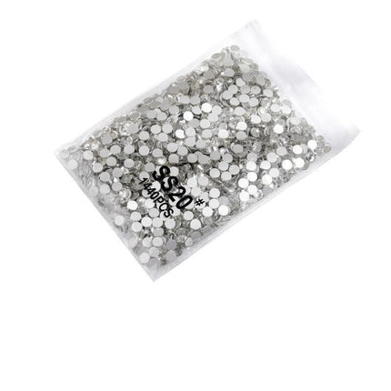 1440Pcs Glitter Rhinestones Crystal Flat Clear Bottom Glass Nail Art Nail Drill - Clear Crystal SS20.