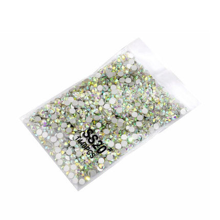 1440Pcs Glitter Rhinestones Crystal Flat Clear Bottom Glass Nail Art Nail Drill - Clear Crystal SS6.