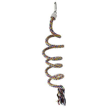 Bird Climbing Rope Toy Cotton Spiral Ladder Parrot Cage Hanging Swing Pet Toy - Green.