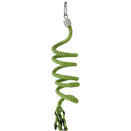 Bird Climbing Rope Toy Cotton Spiral Ladder Parrot Cage Hanging Swing Pet Toy - Gradient colour.