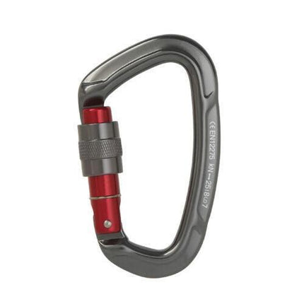 25KN Screwgate Locking Rock Climbing Carabiner Clip Aluminum D Ring Hook Buckle - Black.