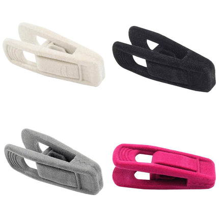 Clothes Drying Clips 20 Pack Velvet Flocking Trouser Pegs Hanger Grip Clamp Set - Beige.