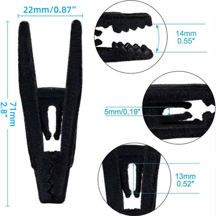 Clothes Drying Clips 20 Pack Velvet Flocking Trouser Pegs Hanger Grip Clamp Set - Beige.