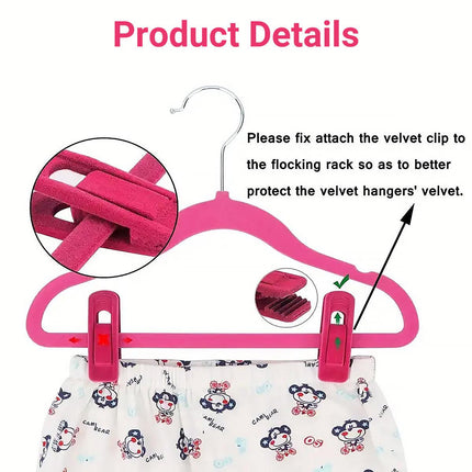 Clothes Drying Clips 20 Pack Velvet Flocking Trouser Pegs Hanger Grip Clamp Set - Beige.