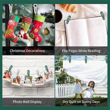 24pcs Clothes Pegs with Storage Basket Laundry Sock Clips Non Slip Drying Hanger - White.