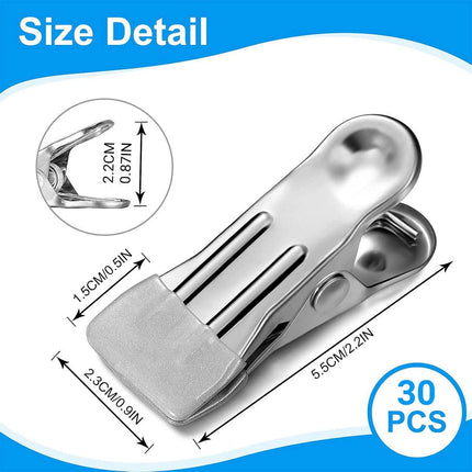30pcs Multi Functional Stainless Steel Clothes Drying Clips Windproof Clips.